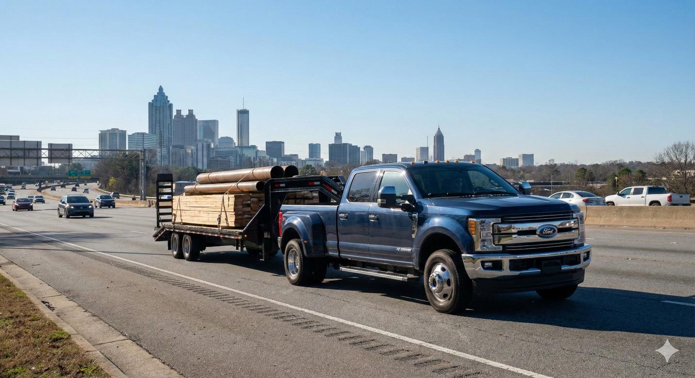 Hotshot truck and trailer